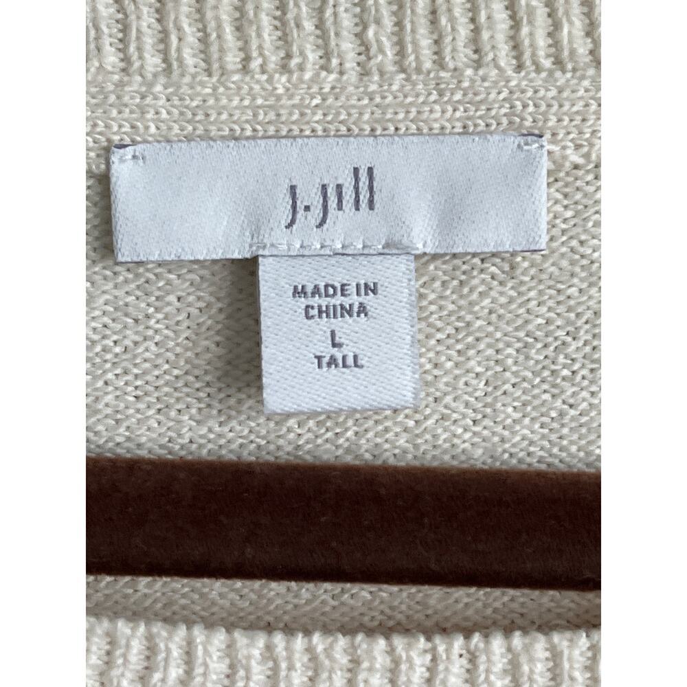 J. Jill striped neutral minimalist sweater tunic, size large Tall - Picture 3 of 10